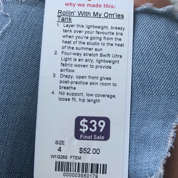 Lululemon Rollin with my Om’ies Tank Top - Picture 5 of 5